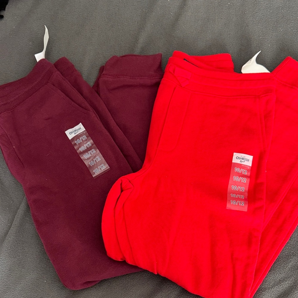OshKosh B'gosh Kids Red and Burgundy Joggers